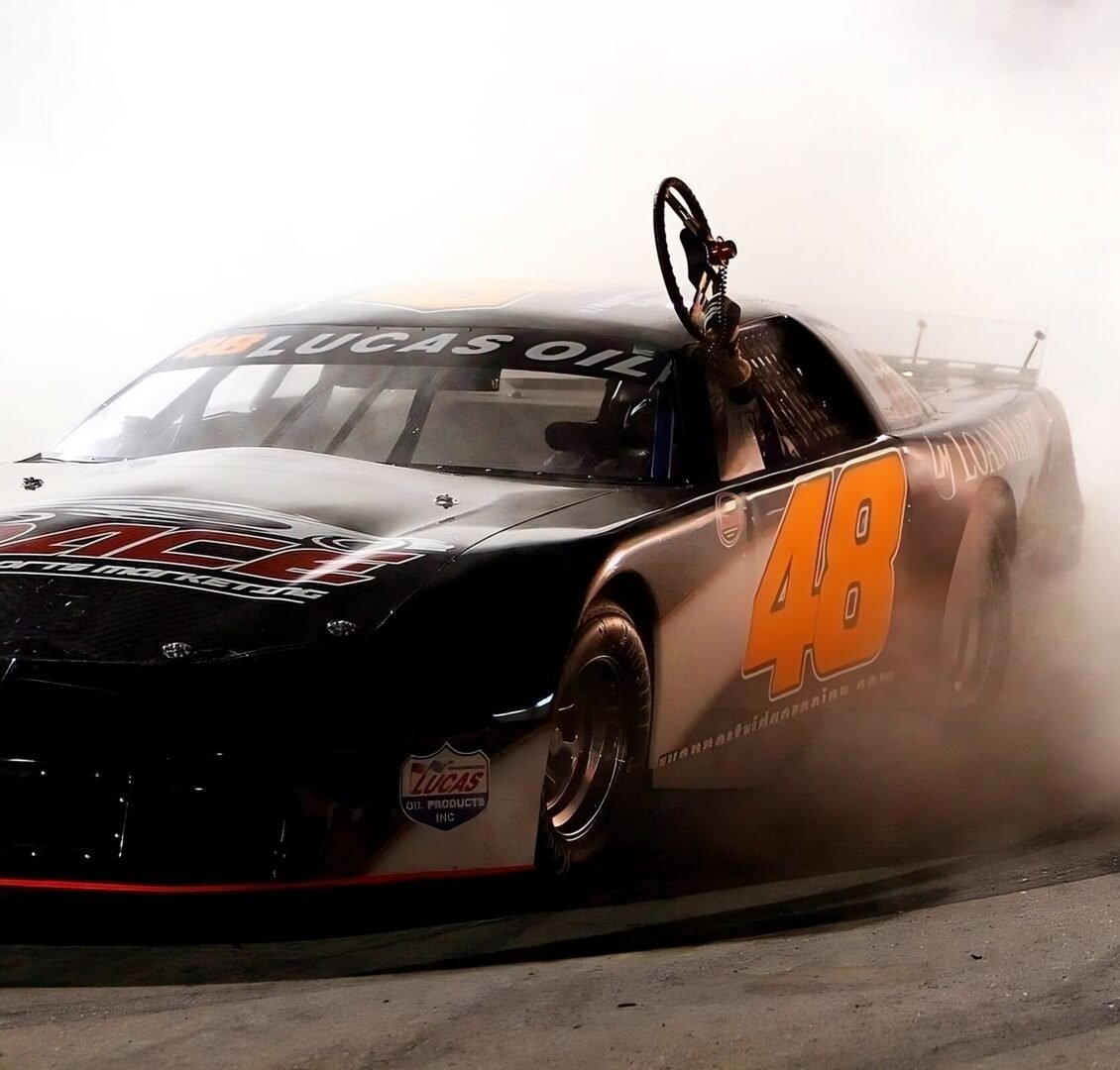 Number 48 race car on the track